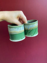 Load image into Gallery viewer, Green Cups / Set of 2 / Ceramics