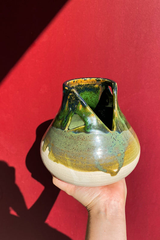 Green and White Vase / Ceramics