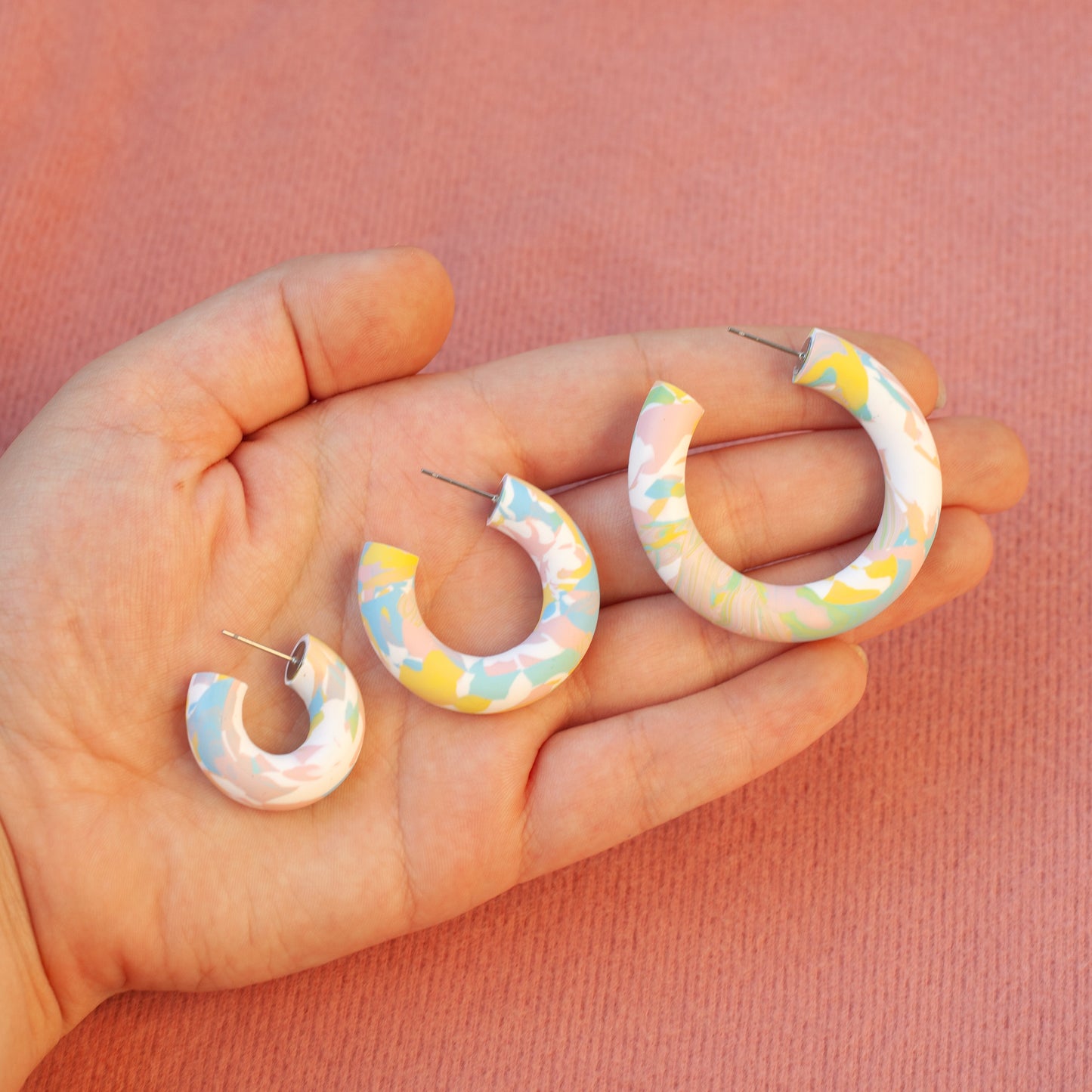 Scrap Hoops / Pastel Gradient Pool Scraps