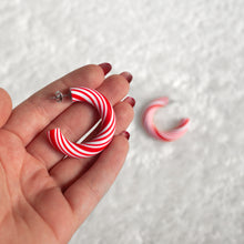 Load image into Gallery viewer, Candy Cane Hoops / Earrings