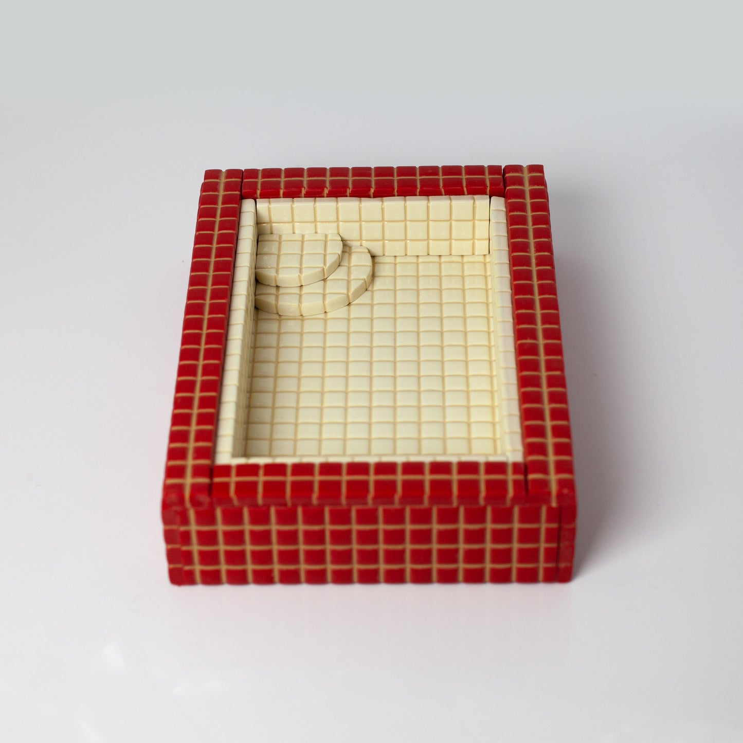 Maroon and Cream / Swimming Pool Trinket Dish