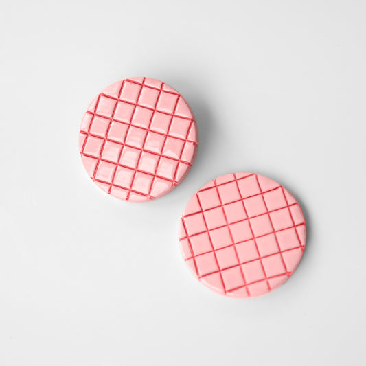 Grandma's Bathroom Pink Tile Studs / Earrings