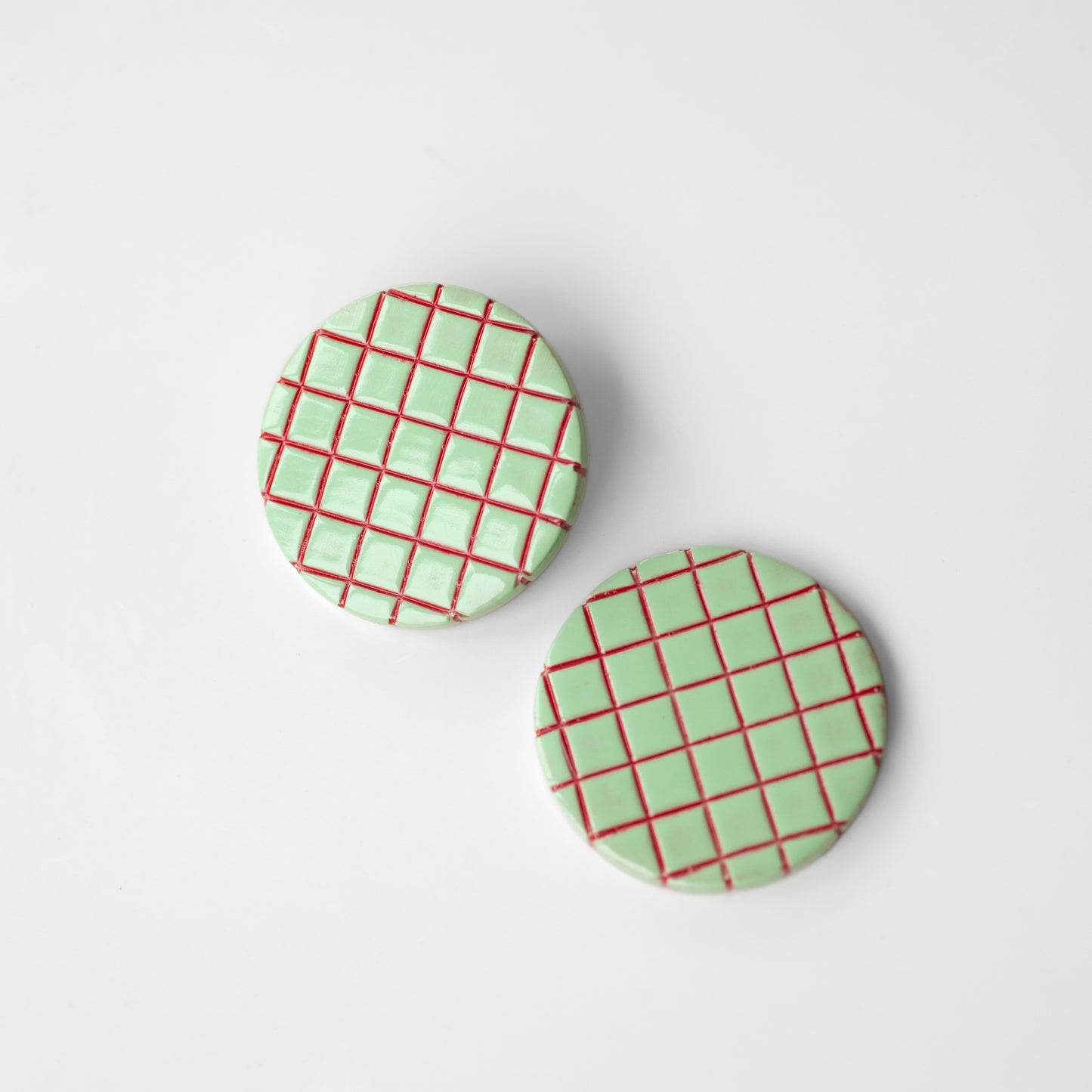 Vintage Christmas Tile Studs / Earrings