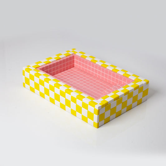 Yellow and Pink / Swimming Pool Trinket Dish