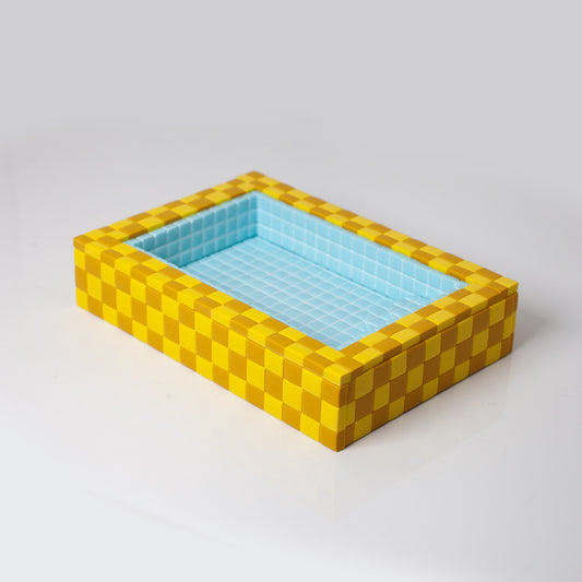 Yellow and Blue / Swimming Pool Trinket Dish