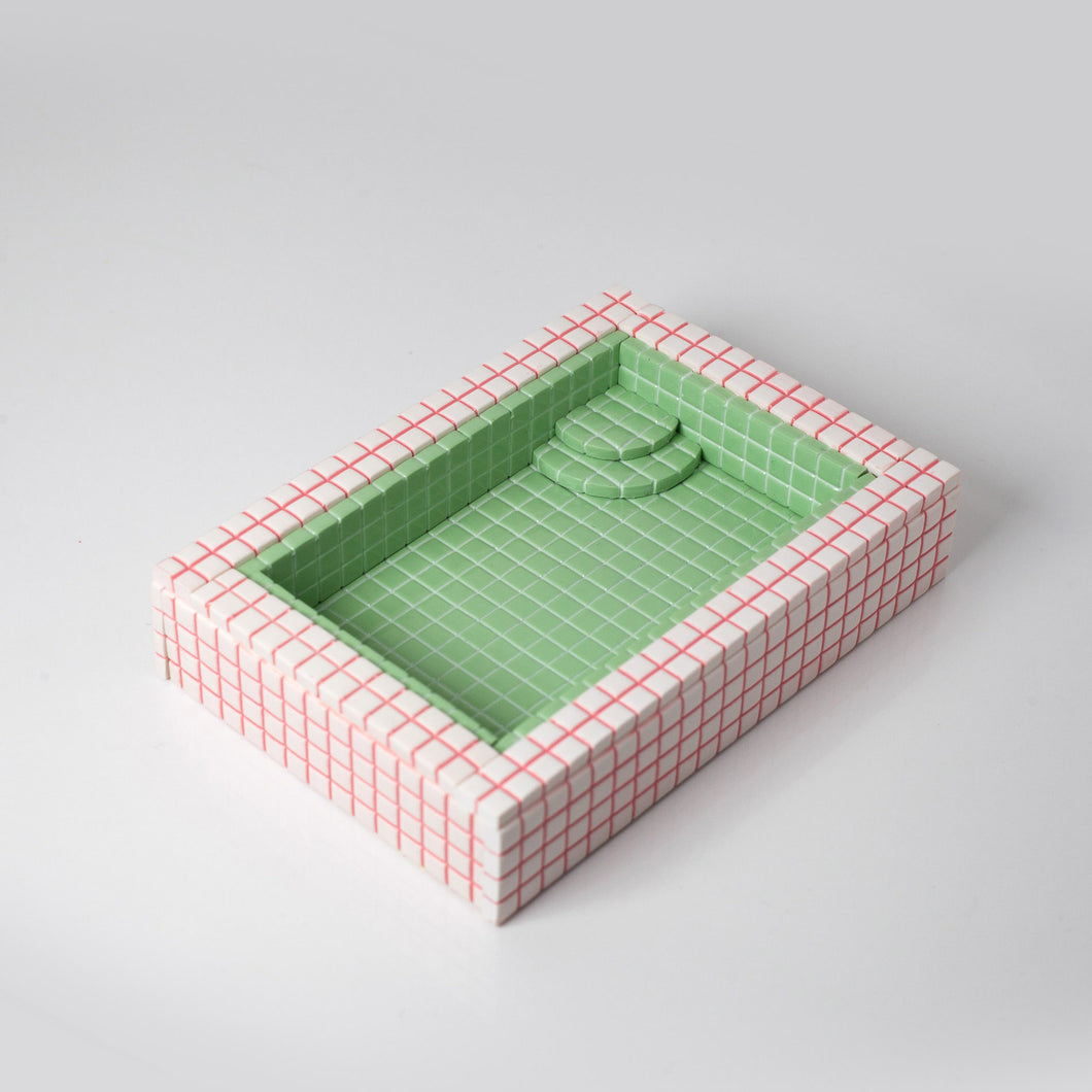 Pink and Green / Swimming Pool Trinket Dish
