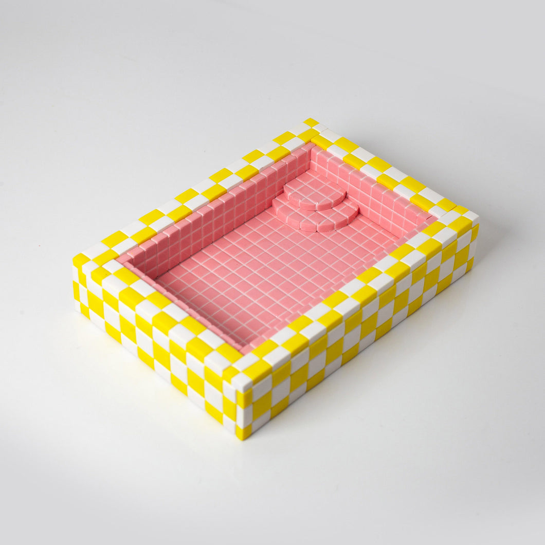 Yellow and Pink / Swimming Pool Trinket Dish