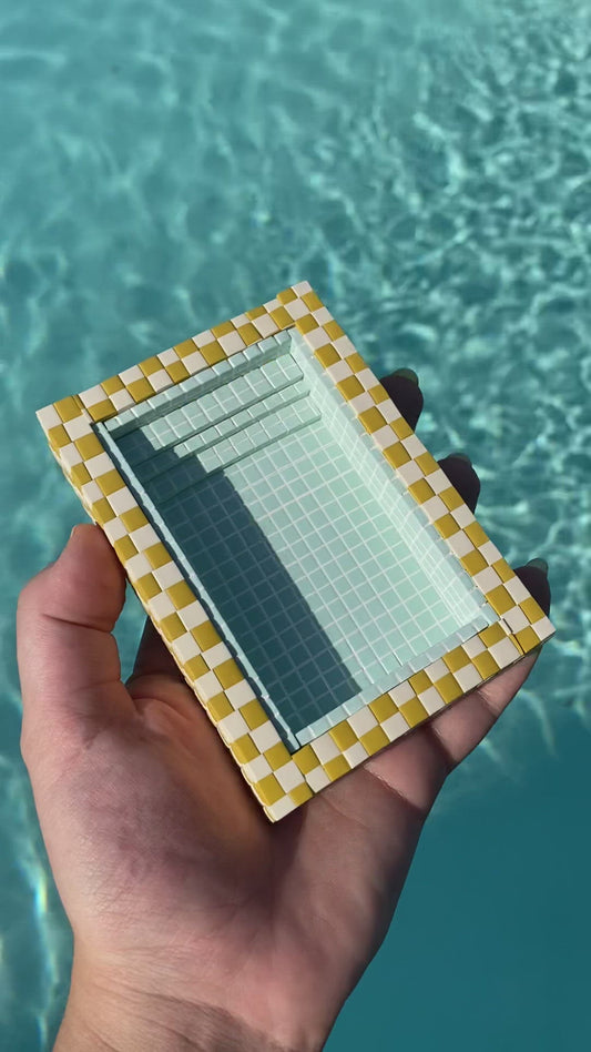 Yellow and Blue / Swimming Pool Trinket Dish