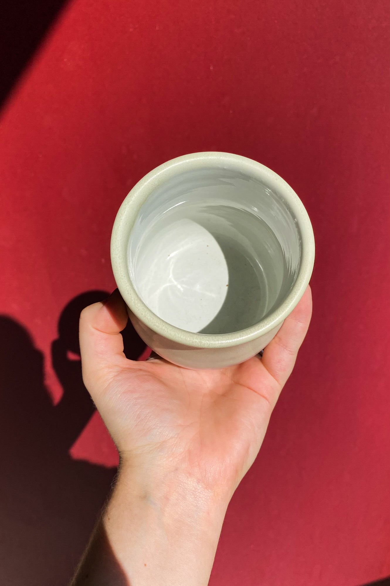 Light Green and White Cup / Ceramics