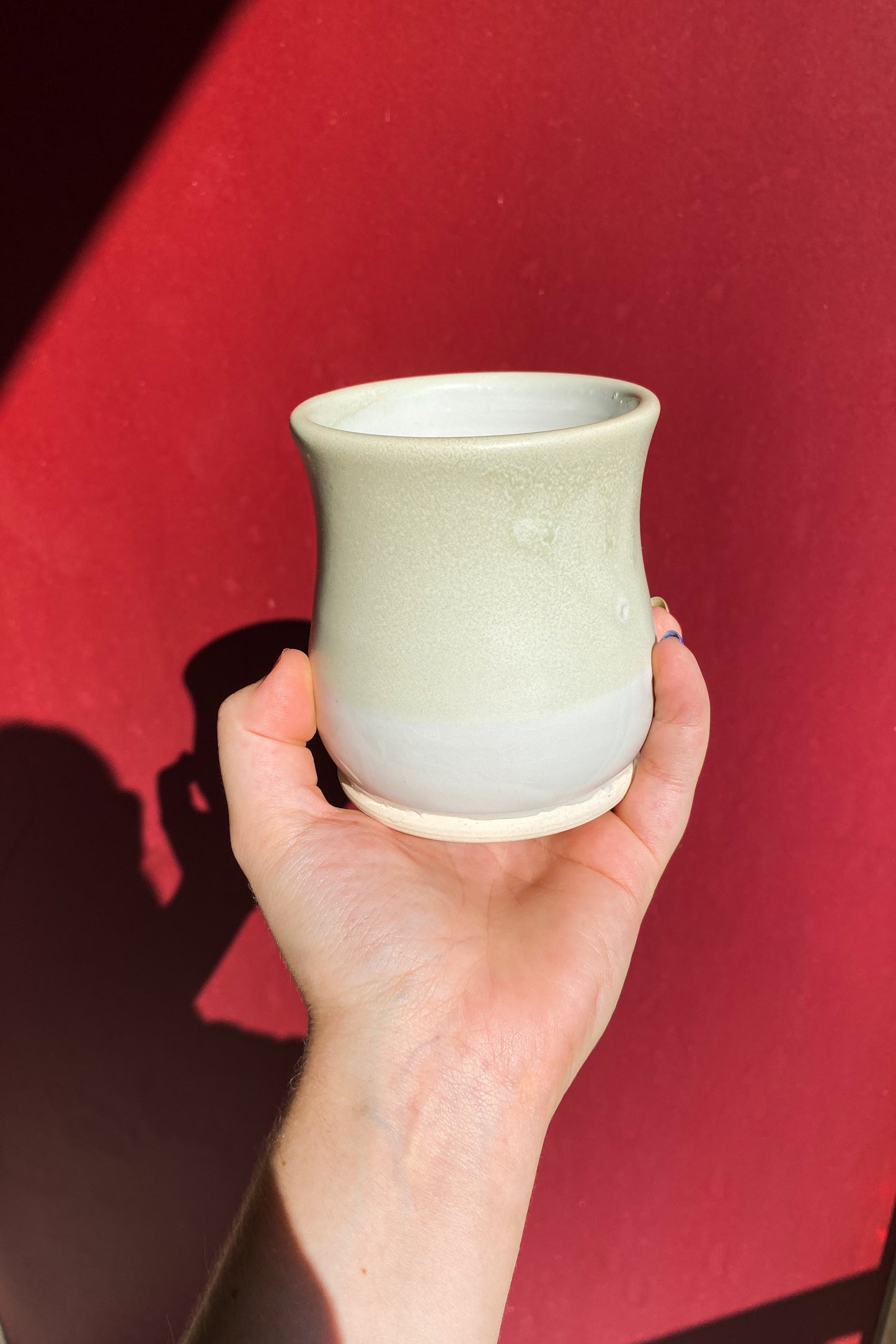 Light Green and White Cup / Ceramics