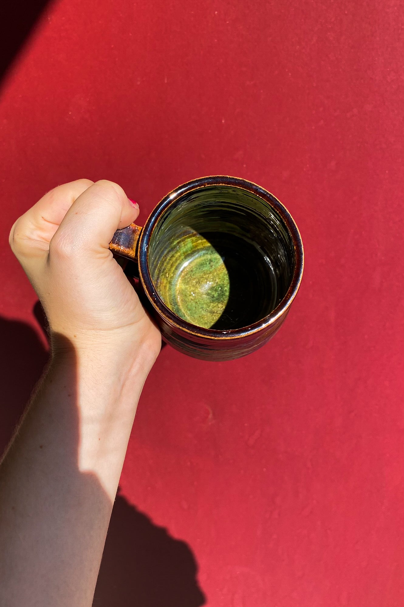 Brown, Green, Blue Mug / Ceramics
