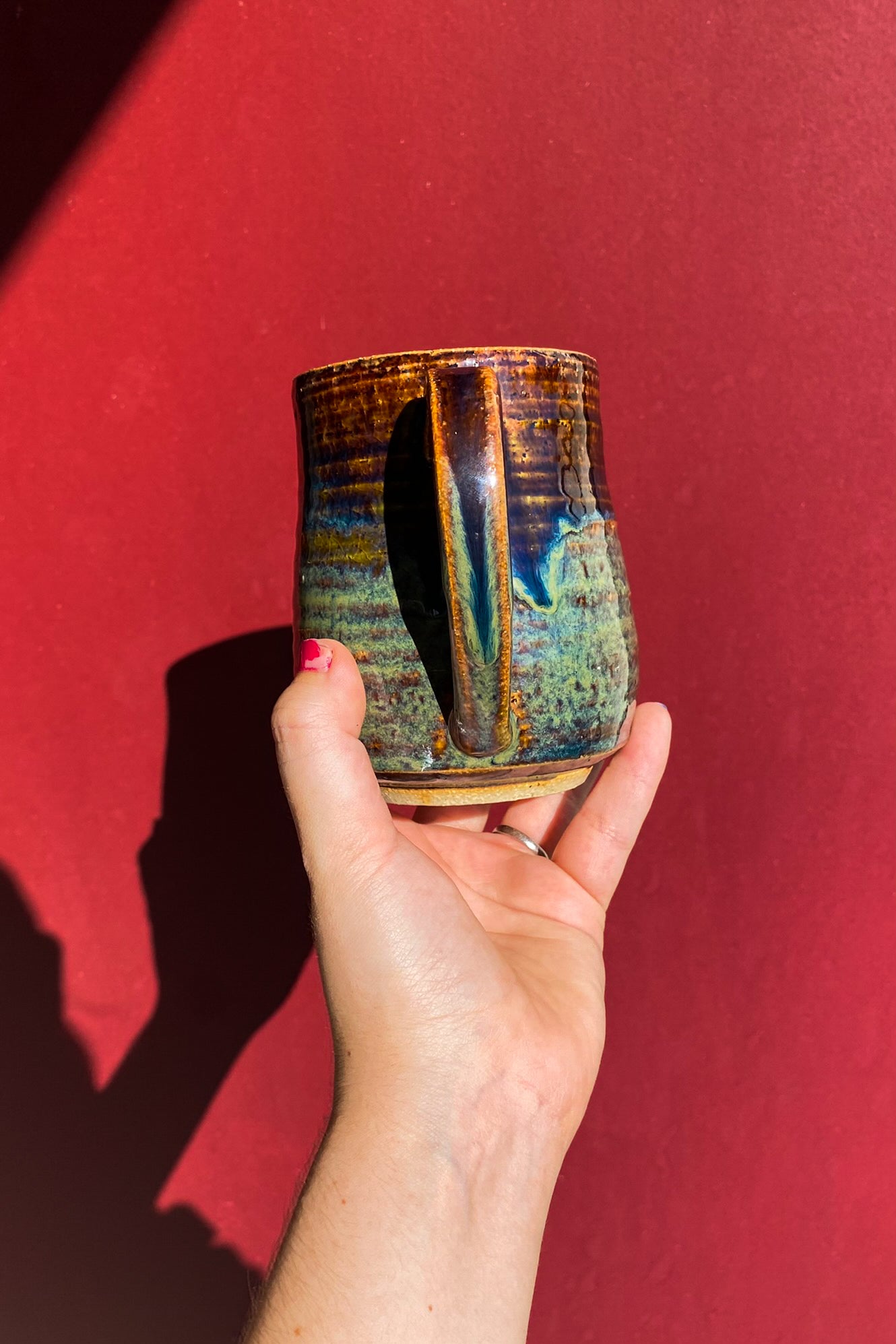 Brown, Green, Blue Mug / Ceramics