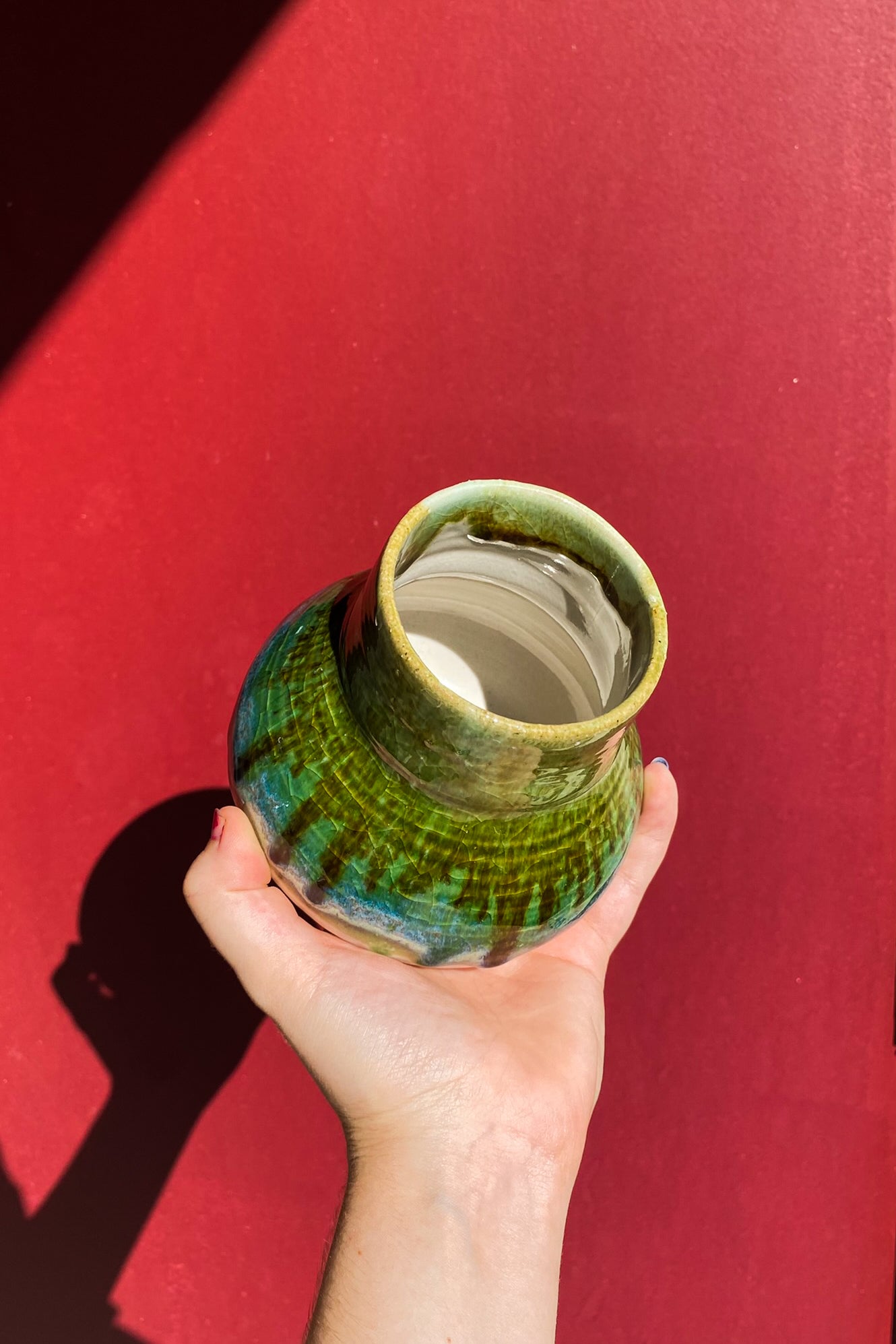 Blue, Green, White Vase / Ceramics