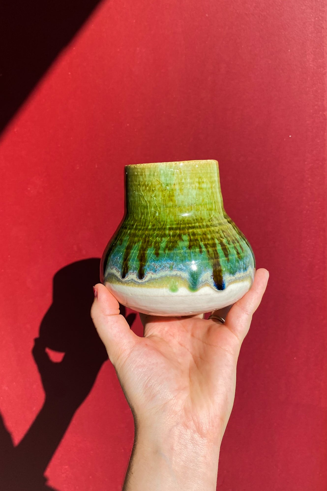 Blue, Green, White Vase / Ceramics