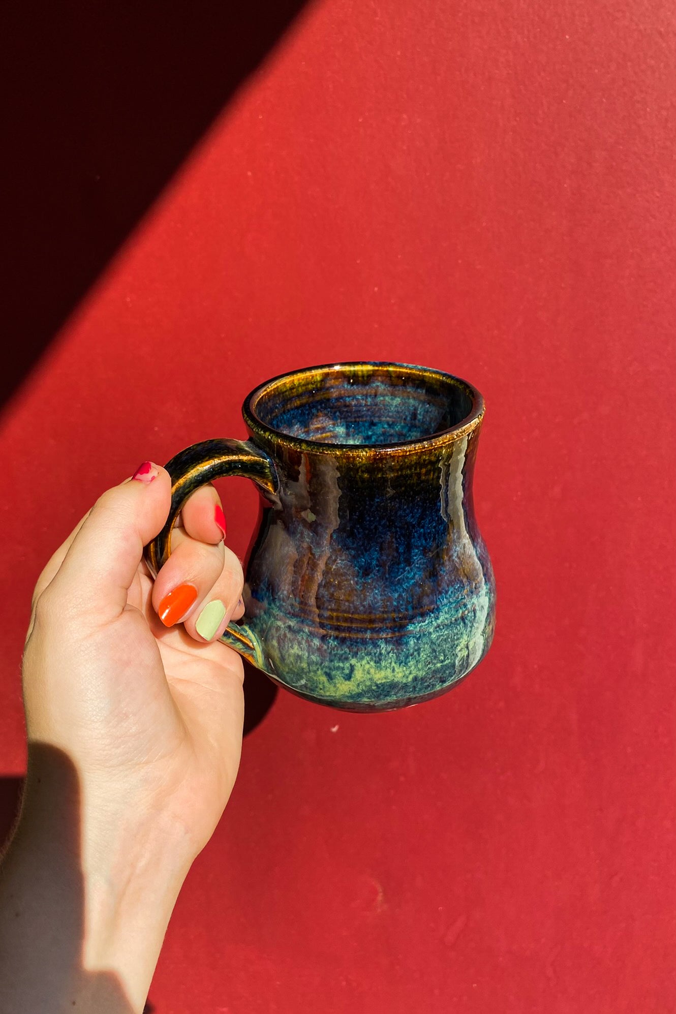 Brown, Green, Blue Mug / Ceramics / SECONDS