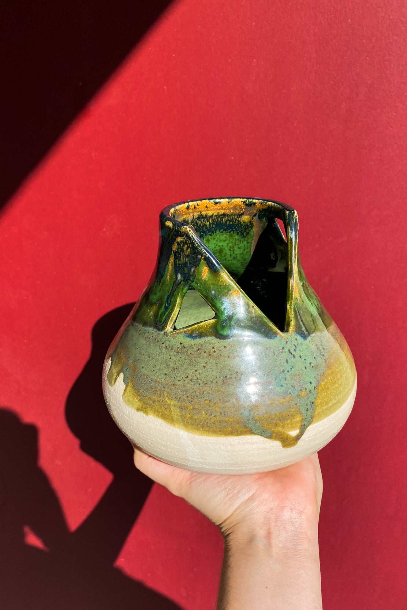 Green and White Vase / Ceramics