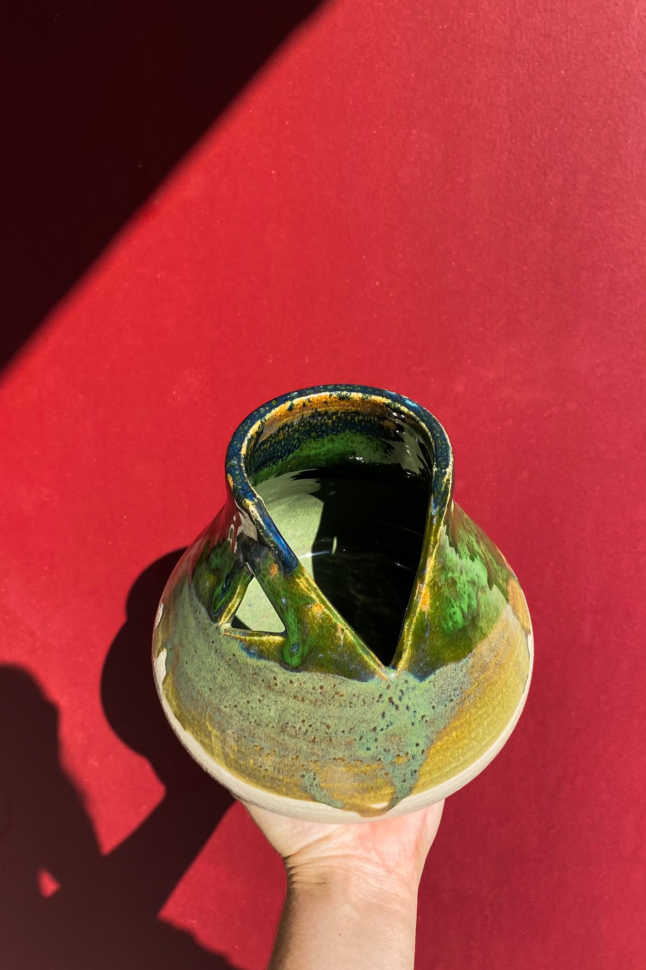 Green and White Vase / Ceramics
