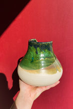 Load image into Gallery viewer, Green and White Vase / Ceramics
