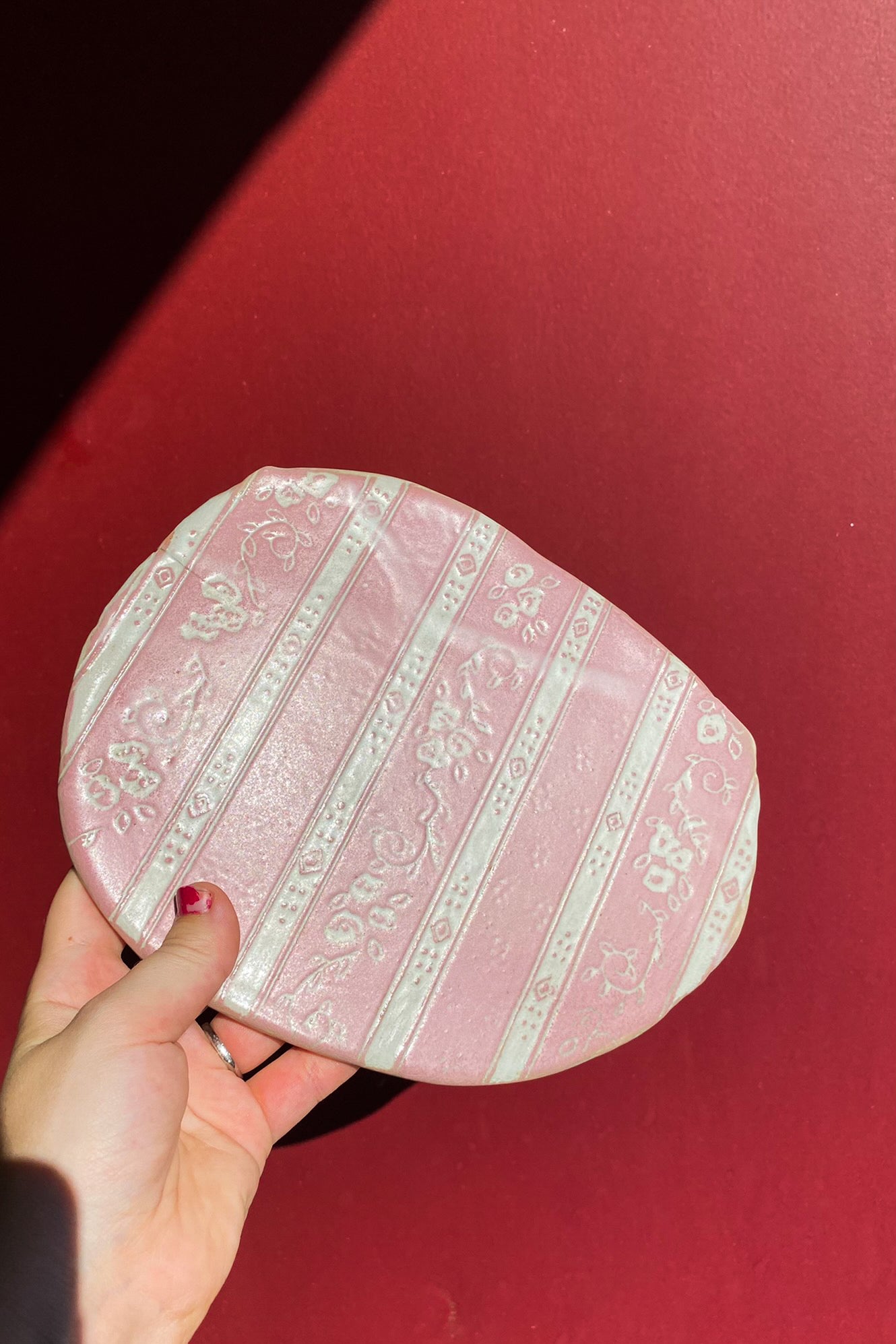 Pink Floral Pattern Plate / Ceramics / SECONDS