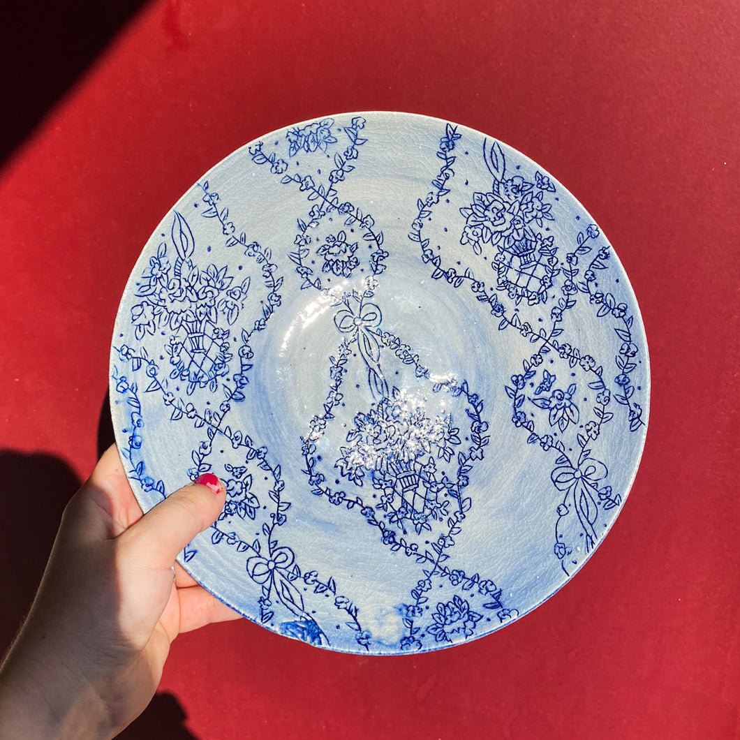 Blue Floral Pattern Bowl / Ceramics / SECONDS / *LOCAL PICKUP ONLY*