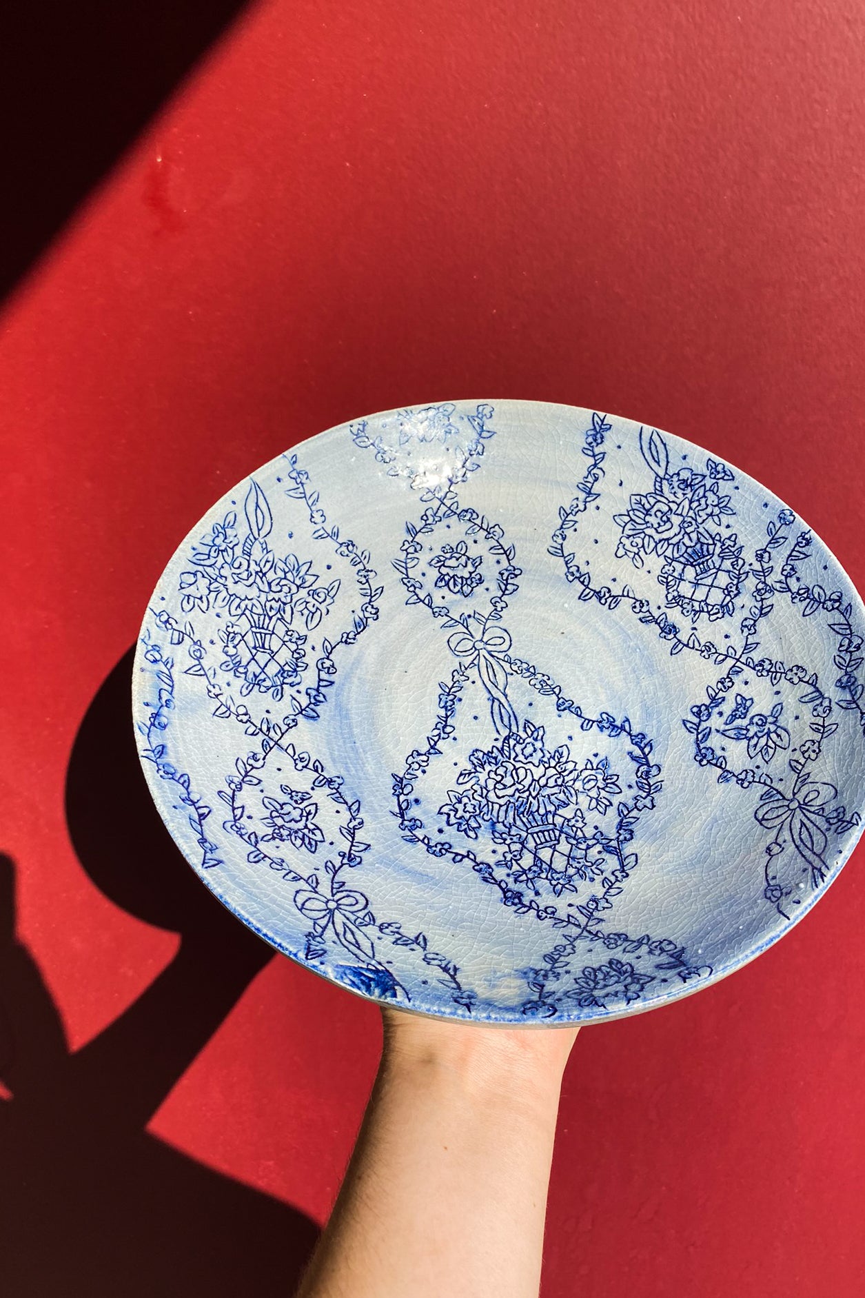 Blue Floral Pattern Bowl / Ceramics / SECONDS / *LOCAL PICKUP ONLY*