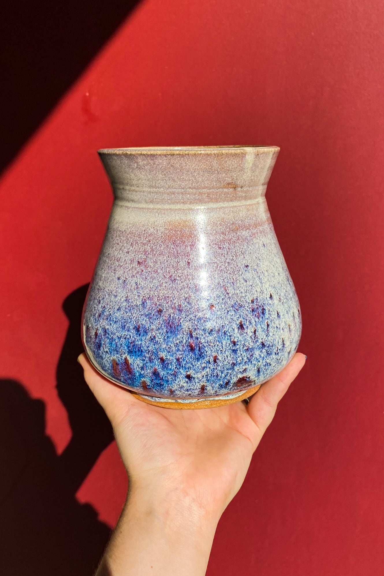 Purple, Blue, Red, Vase / Ceramics