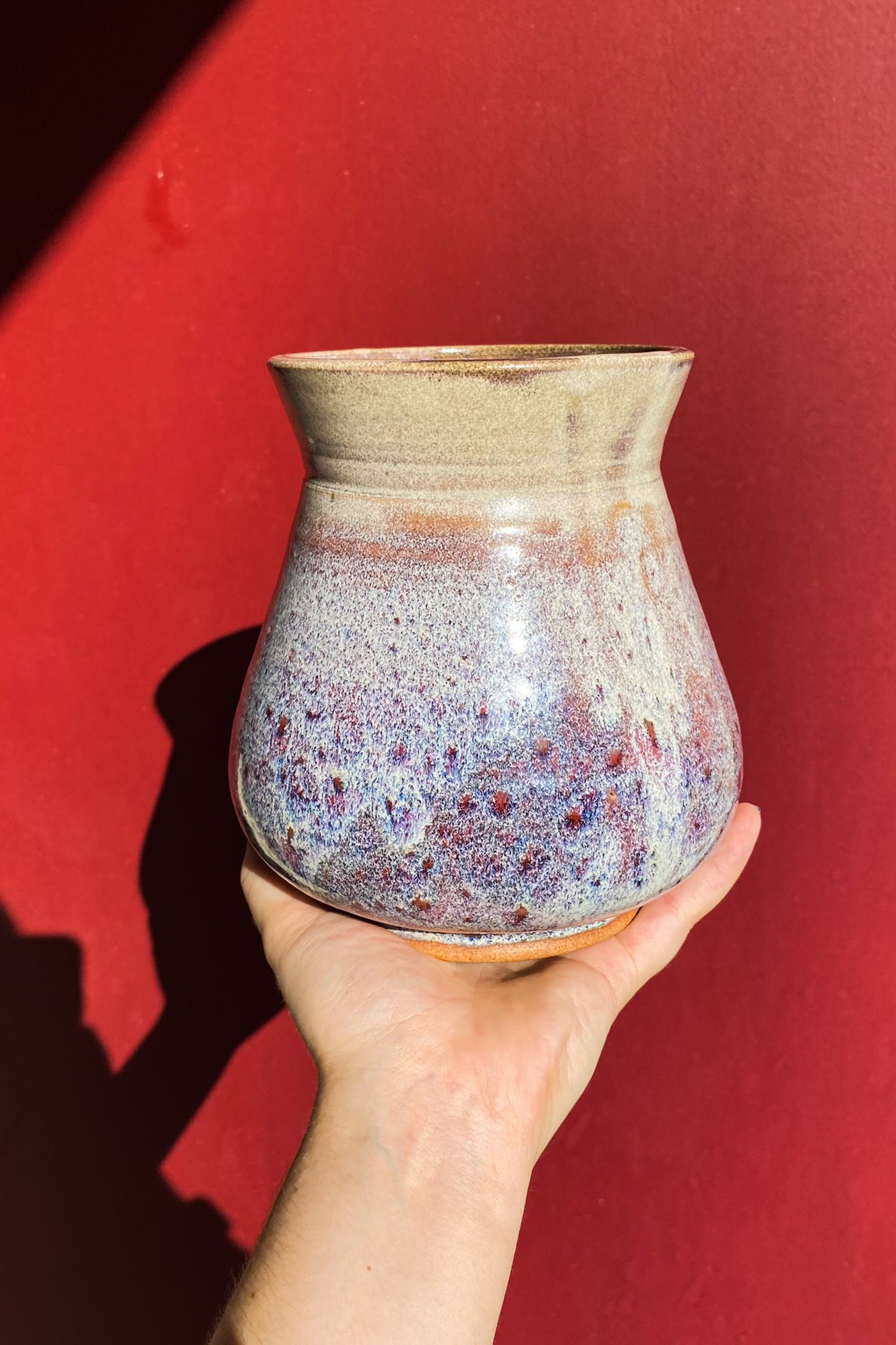 Purple, Blue, Red, Vase / Ceramics