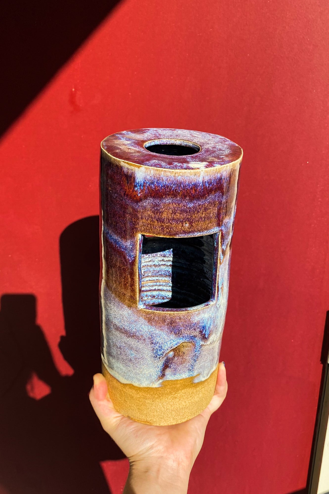 Tall Geometric Window Vase / Ceramics / *LOCAL PICKUP ONLY*