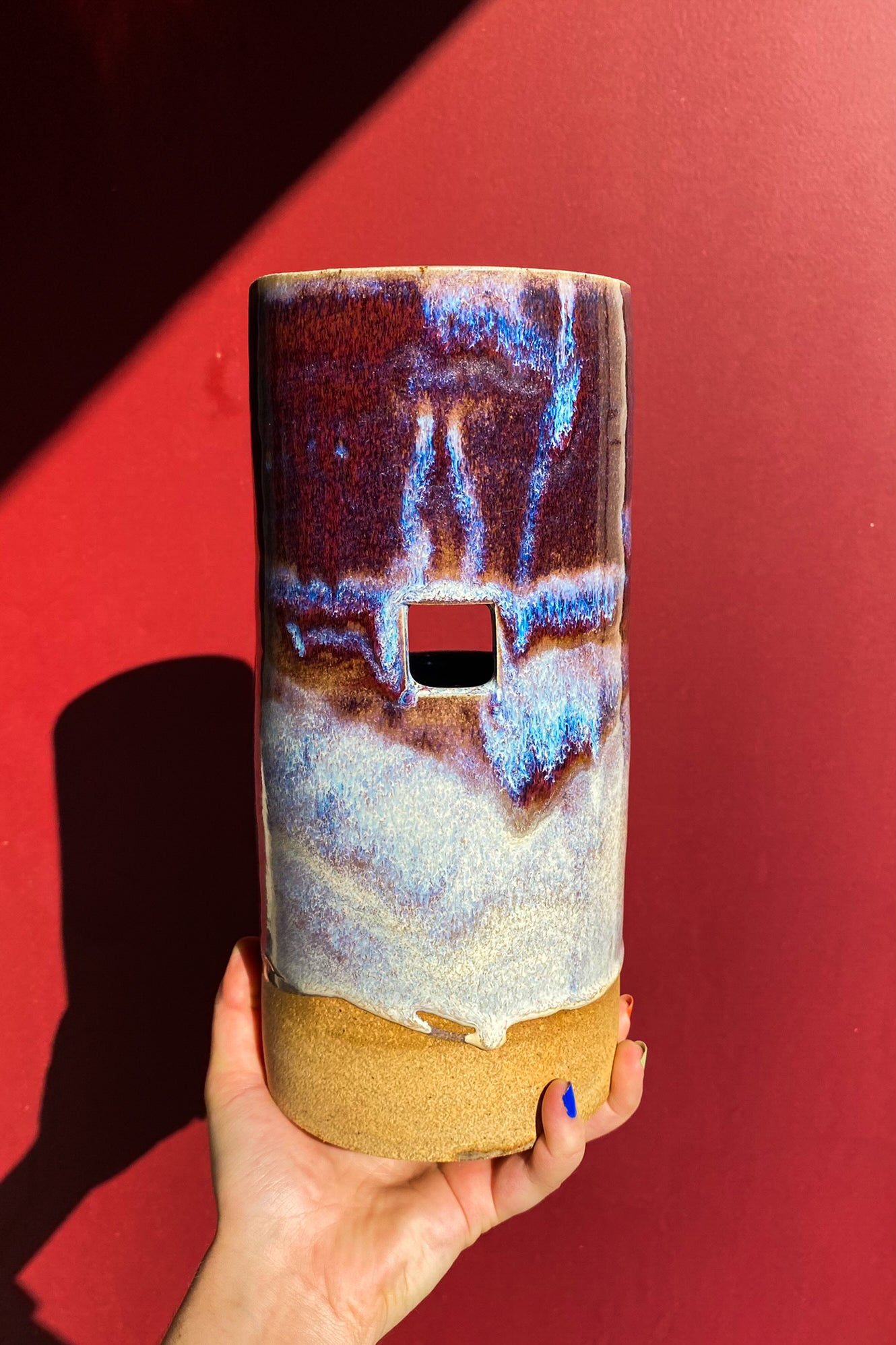 Tall Geometric Window Vase / Ceramics / *LOCAL PICKUP ONLY*