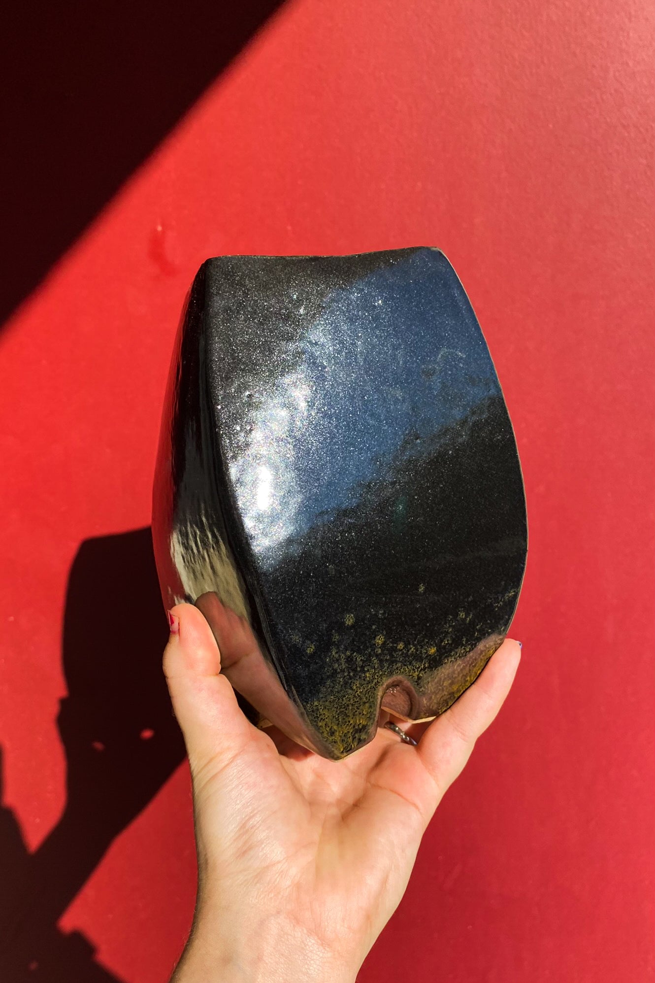 Black Rectangle Twisted Vase / Ceramics / SECONDS / *LOCAL PICKUP ONLY*