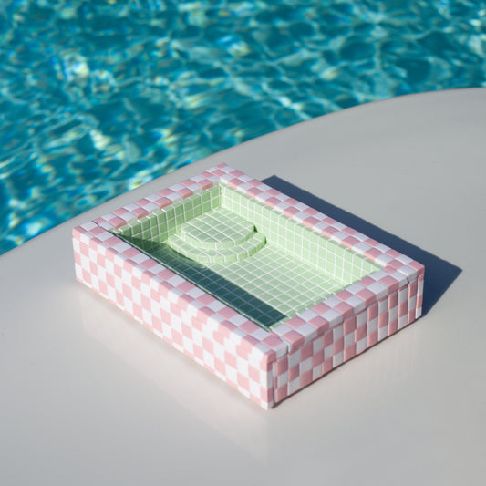Pink and Green / Swimming Pool Trinket Dish