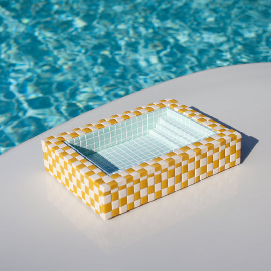 Yellow and Blue / Swimming Pool Trinket Dish