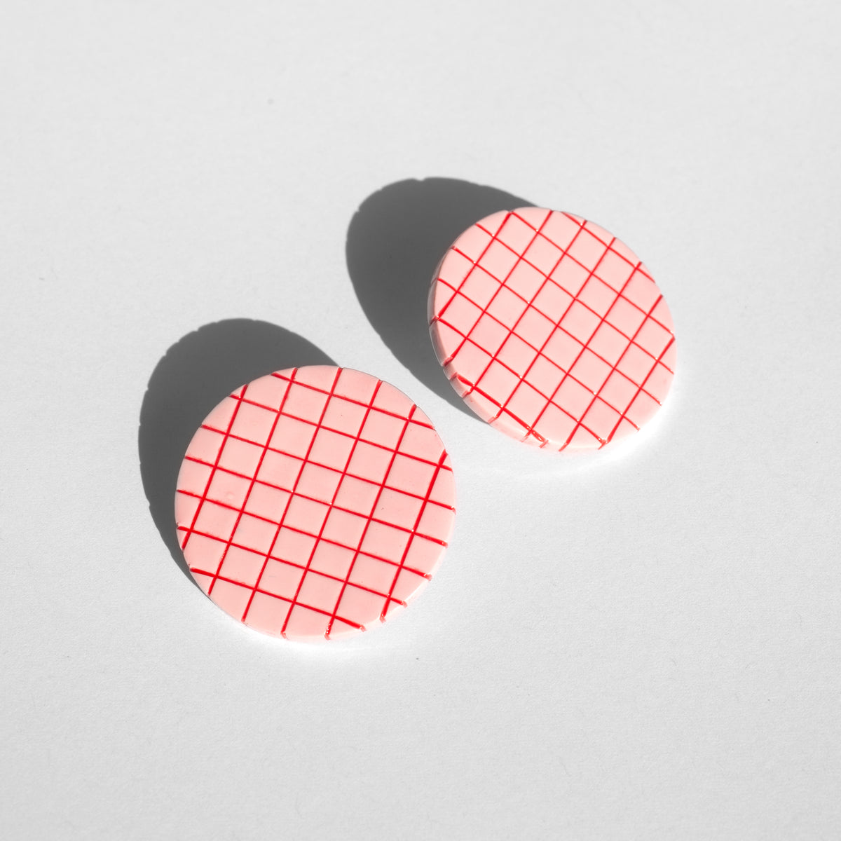 Pink Tile Studs / Earrings