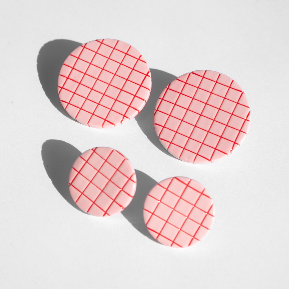 Pink Tile Studs / Earrings