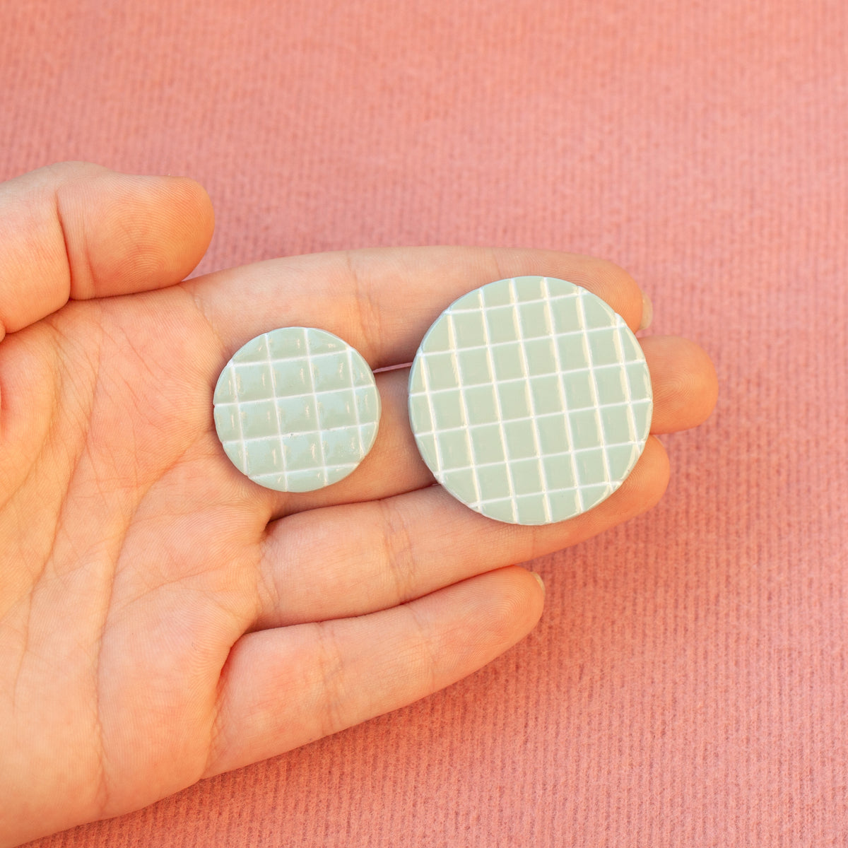 Green Pool Tile Studs / Earrings