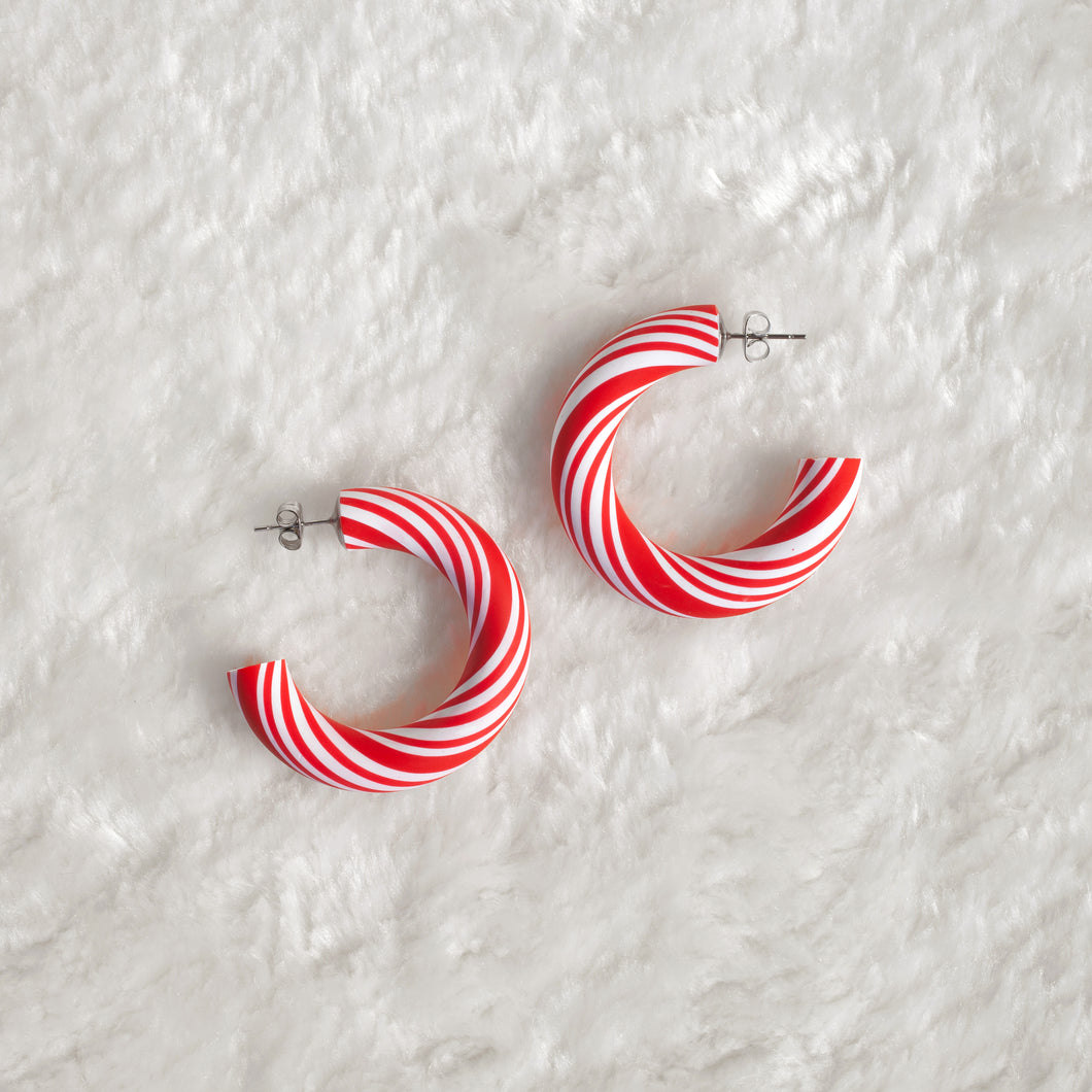 Candy Cane Hoops / Earrings