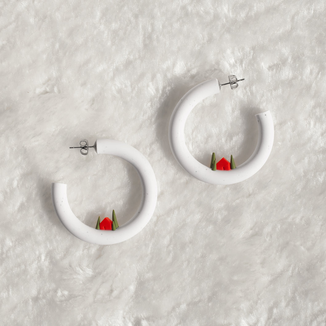 Snow Globe Hoops / Earrings