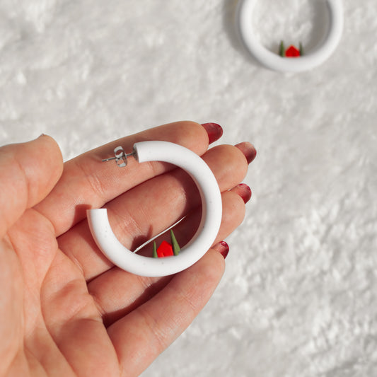Snow Globe Hoops / Earrings